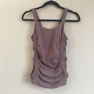 Athleta Breathe Cami Brown Ruched Tank Top S